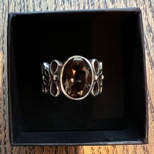 Silver & Smoky Quartz Ring